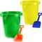 4E's Novelty 2 Pack Beach Buckets with Shovels – 7.5" Sand Buckets & Shovels for Sand & Outdoor Play
